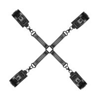 Фиксатор для рук и ног чорный Bedroom Fantasies Hogtie & Cuffs Set 4-Way Restrant Set