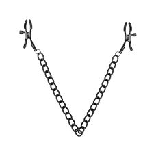 Затискачі для сосків Bedroom Fantasies Nipple Clamps with Chain чорні