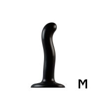 Насадка для страпона силиконовая черного цвета Strap On Me P&amp;G-Spot Dildo размер M