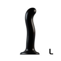 Насадка для страпона силиконовая черного цвета Strap On Me P&amp;G-Spot Dildo размер L
