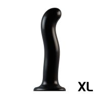 Насадка для страпона силиконовая черного цвета Strap On Me P&amp;G-Spot Dildo размер XL