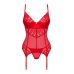 Еротичний корсет з трусиками для жінок червоний Obsessive Ingridia, розмір XL/2XL