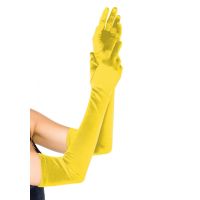 Длинные сатиновые перчатки желтого цвета Leg Avenue