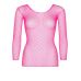 Облегающий топ сеточкой неоново розовый Leg Avenue Long Sleeves, размер One Size