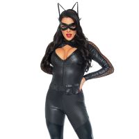 Еротичний костюм кішечки для рольових ігор чорного кольору Leg Avenue L
