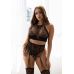 Сексуальний жіночий комплект топ і трусики з підв'язками чорний Leg Avenue