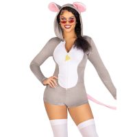 Эротический костюм мышки для ролевых игр серо белого цвета Leg Avenue размер XS