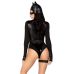 Эротический костюм кошечки для ролевых игр черного цвета Leg Avenue размер L