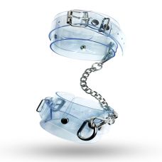 Поножи для БДСМ из искусственной кожи прозрачные Feral Feelings