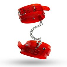 Поножи для БДСМ из искусственной кожи красного цвета Feral Feelings