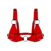 Лиф в стиле БДСМ из ПВХ прозрачно-красный Feral Feelings