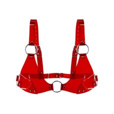 Ліф у стилі БДСМ із ПВХ прозоро-червоний Feral Feelings