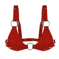 БДСМ лиф из материала ПВХ красный Feral Feelings
