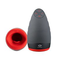 Вибрирующий мастурбатор ротик с язычком и функцией нагрева черный Otouch CHIVEN 2