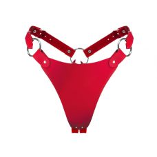 Сексуальные трусики из натуральной кожи красные Feral Feelings