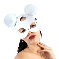 Сексуальна маска мишки із натуральної шкіри біла Art of Sex