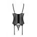 Сексуальный корсет с открытым верхом черный MARINA Passion, размер S/M