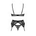 Жіночий еротичний комплект білизни чорного кольору Obsessive Chemeris розмір XL/2XL