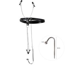Бондажный набор БДСМ с металлическим анальным крюком серебряный №2 Art of Sex