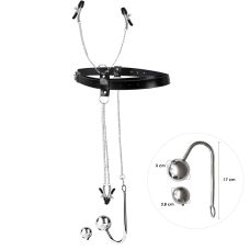 Бондажный набор БДСМ с металлическим анальным крюком серебряный №4 Art of Sex Blanca