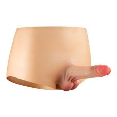 Страпон реалістичний порожнистий чоловічий із трусами тілесного кольору Real Body full and realistic розміри L/XL