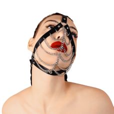 Маска в наявності з ланцюгами з натуральної шкіри чорного кольору Art of Sex Devon