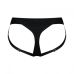 Трусики для страпона с кольцевым креплением и отрытыми ягодицами черного цвета Strap On Me размер S