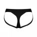 Трусики для страпона с кольцевым креплением и отрытыми ягодицами черного цвета Strap On Me размер M