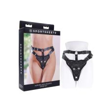 Трусики для страпонов черные Sportsheets Aurora High Waisted 