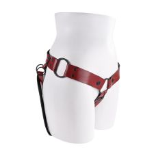 Трусики для страпона из искусственной кожи красные Sportsheets Saffron Monte Strap On 