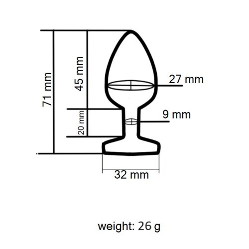 Силіконова рожева анальна пробка з райдужним кристалом у формі серця EGZO Silicone Heart Plug розмір S