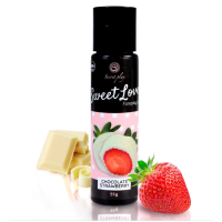 Оральный лубрикант на водно силиконовой основе со вкусом клубники и белого шоколада Secret Play Strawberries & White chocolate Gel 60 мл