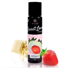 Оральный лубрикант на водно силиконовой основе со вкусом клубники и белого шоколада Secret Play Strawberries & White chocolate Gel 60 мл