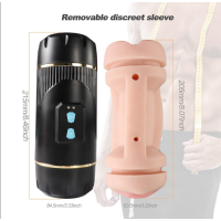 Автоматичний двосторонній мастурбатор вагіна та рот з вібрацією тілесного кольору Xise Kay