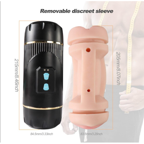 Автоматический двухсторонний мастурбатор вагина и ротик с вибрацией телесного цвета Xise Kay