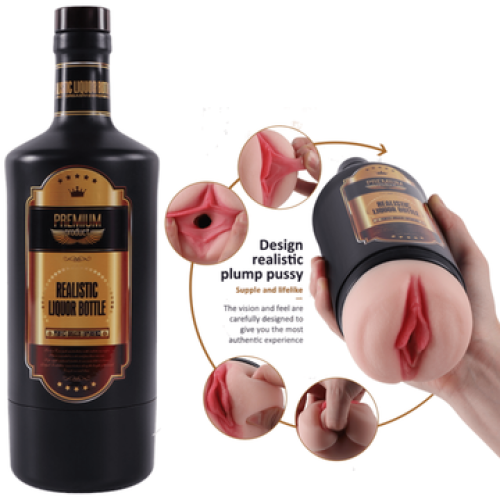 Мастурбатор в бутылке вагина телесного цвета Xise Vagina realistic wine bottle