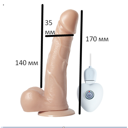 Вибраторы реалистичный с мошонкой на присоске и пультом правления Gentleman Vibrating Cock M size
