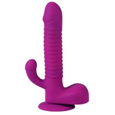 Вібратор ребристий з кліторальним відростком Цезар XISE