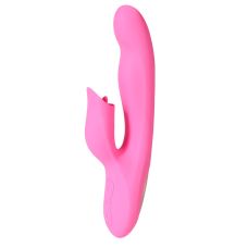 Вибратор-кролик с клиторальным язычком розовый Xise Pearl Licking vibrator