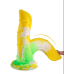 Фаллоимитатор силиконовый в виде щупальцы осьминога зеленого желтого цвета XISE Tentacle