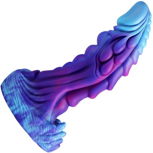 Фантазійний фалоімітатор на присосці синьо-фіолетового кольору XISE Fantasy Art