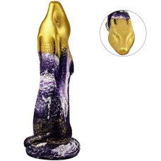 Фэнтезийный дилдо силиконовый фиолетово золотистого цвета XISE Lizard Doc