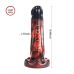 Фантазійний фалоімітатор із агресивним рельєфом на присосці червоно-чорний XISE “Dark Red/Black”