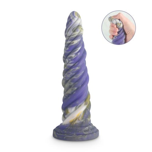 Фаллоимитатор необычной формы на присоске фиолетового цвета XISE “Cuttlefish penis”