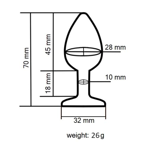 Силіконова червона анальна пробка із прозорим кристалом EGZO Silicone Round Plug розмір S