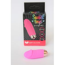 Мини вибратор с головкой силиконовый для клитора SWEET TOYS розовый L 5,5 см D 2,3 см со съемной вибропулей