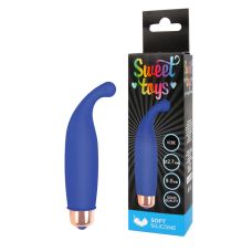 Вибратор силиконовый для клитора с выраженным отростком SWEET TOYS синий L 9,5 см D 2,7 см