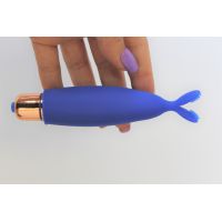 Вибропуля-насадка на палец для клитора силиконовая SWEET TOYS L 10 см D 2,7 см синяя