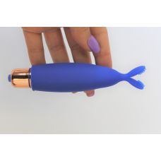 Вибропуля-насадка на палец для клитора силиконовая SWEET TOYS L 10 см D 2,7 см синяя