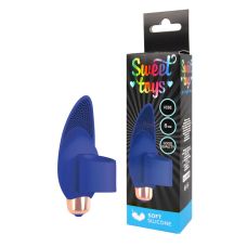 Вібратор для клітора силіконовий з шипиками на палець SWEET TOYS Синій L 8 см d 3,3 см